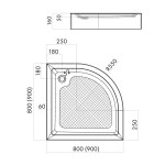 INVENA - Sprchová vanička 16 cm 80x80 cm AK-80-083-P