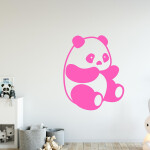 Veselá Stena Samolepka Roztomilá panda Farba: zelená, Veľkosť: 80 x 64 cm