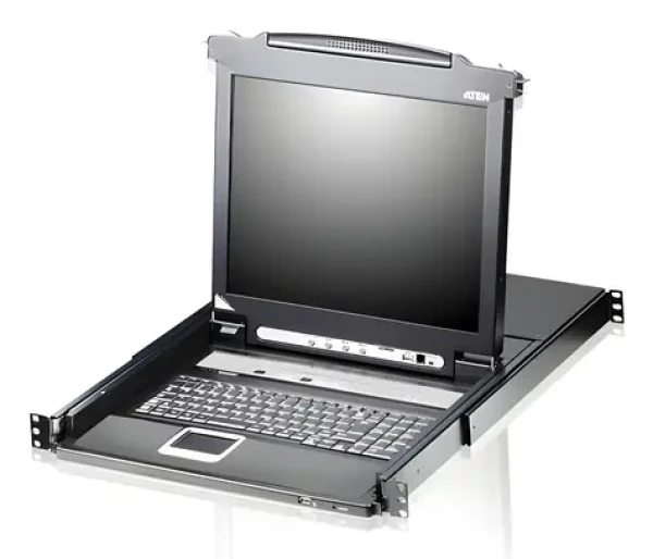 Aten 8- Port LCD KVMP čierna, nemecká klávesnica / KVM switch / 17 "/ USB / 1U rack (CL5708M-DE)