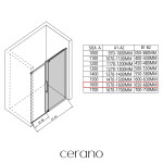 CERANO - Sprchovací kút Lantono L/P - 8 mm - Soft-Close - čierna matná, transparentné sklo - 160x80x195 - posuvný CER-433217