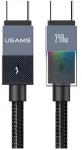 USAMS SJ777 šedá / Dátový kábel / USB-C - USB-C / PD 240W / 1,2 m (USA1427)