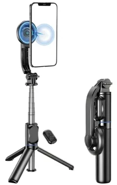 AWEI X51 čierna / Selfie tyč / Bluetooth spúšť / MagSafe úchyt / Statív / teleskopická do 1045 mm (X51)