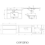 CERANO - Kúpeľňová skrinka Velora - čierna matná, úchytka čierna + keramické umývadlo Todo - 81x55x46,5 CER-665155