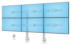 StarTech Six-Monitor Desk Mount biela / Držiak pre 6 monitorov / 17-32" / nosnosť 48 kg / rotácia 360° (6-MONITOR-ARM-A)