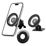 Spigen MFT13 strieborná / Držiak do auta / MagSafe / Palubná doska, mriežka ventilácie