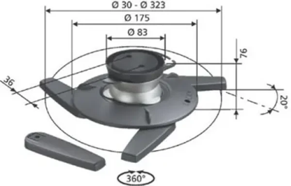 Vogels Evolution EPC 6545 čierna / Stropný držiak na projektor / max. 10 kg (987007350)
