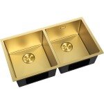 MEXEN - Binox oceľový drez 2-bowl 800 x 450 mm, zlatá 6421802000-55
