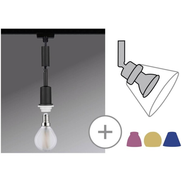 Paulmann Urail svietidlo pre lištové systémy (230 V) URail E14 čierna (matná); 96912