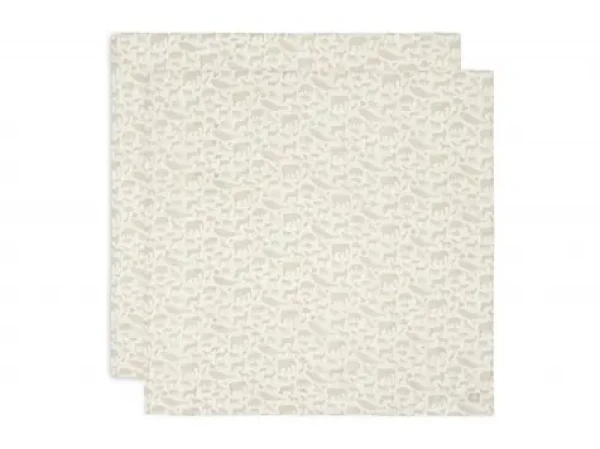 Jollein Plienky zavinovacie 115x115cm Animals Nougat 2ks (535-852-67044)