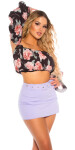 Chic highwaist skorts with belt lilac Einheitsgroesse