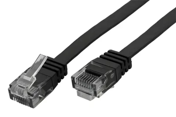 Goobay plochý čierna / Patch kábel / Cat6 / U/UTP / 5 m / RJ-45 (95387)