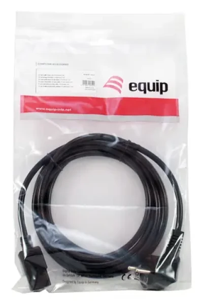 Equip CEE 7/7 90° - C13 čierny / Napájací kábel / 3 m / 250 V / 10 A (112121)