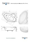 BESCO - Asymetrická vaňa ADA - Nožičky k vani - Bez nožičiek, Rozmer vane - 160 × 100 cm, Spôsob prevedenia - Pravé VANADA160P