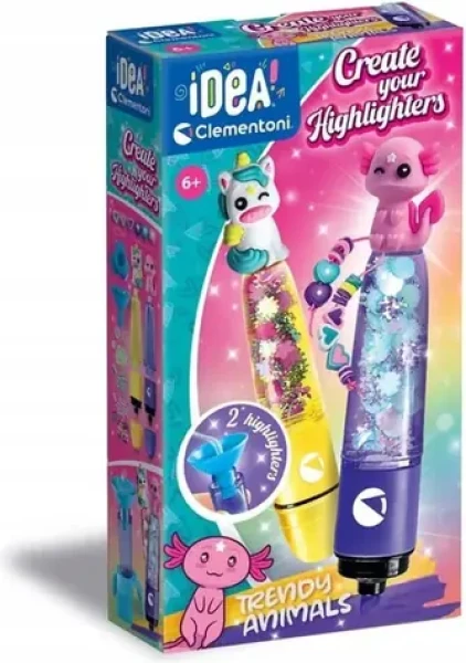 Clementoni IDEA Kreatívna sada na výrobu zvýrazňovačov Trendy Animals