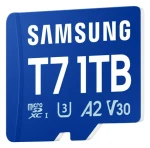 Samsung T7 modrá / Pamäťová karta microSDXC / 1 TB / UHS-I U3 / Class 10, V30, A2 / čítanie: 170 MB/s (MB-MB1T0T/WW)