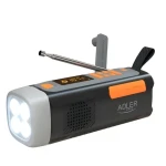 Adler AD 1920 čierna / Núdzové rádio / FM/AM/SW / Bluetooth 5.0 / Powerbanka 4500 mAh / Solárny panel a dynamo (AD 1920)