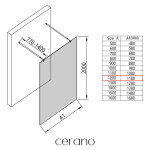 CERANO - Sprchová zástena Walk-in Onyx Duo Ľ/P - 8 mm - okrúhla vzpera - čierna matná, ryhované sklo - 120x200 CER-8050BD2243