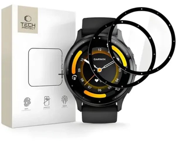 Tech-Protect Glass Flex+ pre Garmin Venu 3 čierna / Ochranné sklo / Hybridné / 2 ks