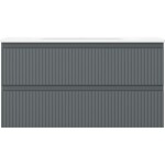 MEXEN/S - Rivel kúpeľňová skrinka 90 cm s umývadlom Vela, 2 zásuvky, reliéf, grafit mat/biela mat - 91A20-09047-2-BFF66-W23M0 91A20-09047-2-BFF66-W23M01