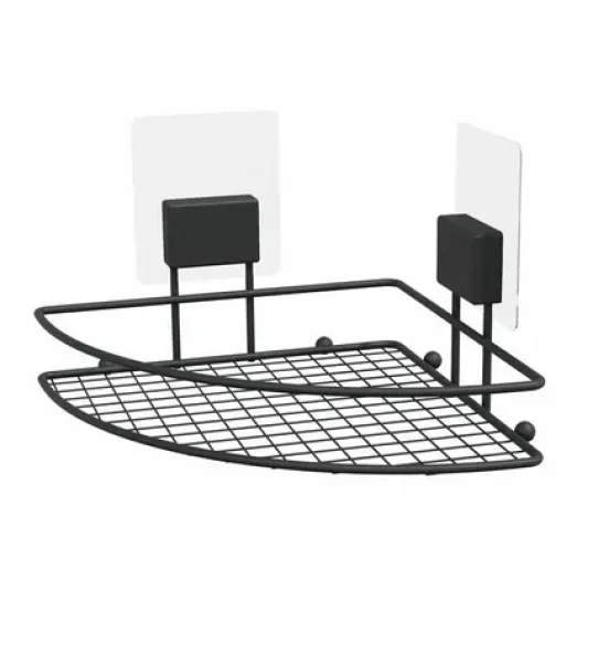 Compactor Bestlock Magic bez vŕtania čierna / Rohová samolepiaca polica do kúpeľne (RAN10207)
