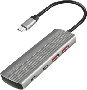 LogiLink USB hub 4+1 Port hliníková / USB hub / USB 3.2 Gen 2 / 5 portov (UA0413)