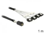 DeLock Kábel Mini SAS HD x 4 SFF 8643 samec 4 x SATA 7 Pin samica / 1m (83393)