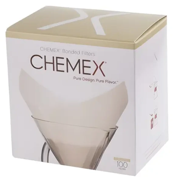 Chemex FS-100 / Kávové filtre / papierové / skladané / štvorcové / pre 6/8/10 šálok / 100 ks (FS-100)