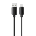 USAMS U98-786 čierna / Nabíjací a dátový kábel / USB-C / 3A / 18W / 1 m / silikónový (SJ786USB01)