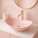 REA - Umývadlo na dosku ROYAL Powder Pink Matt 61x35 REA-U6374