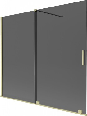 MEXEN/S - Velar dvojkrídlová posuvná vaňová zástena 180 x 150, grafit, zlatá kartáčovaná 896-180-000-41-55