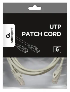UTP patchkábel Cat.6 3M šedý / Patch kábel / meď / UTP / cat. 6 (PP6U-CU-3M)