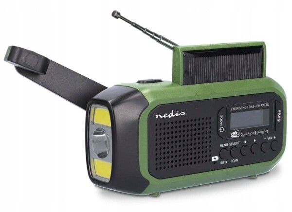 Nedis Radio uztvērējs Nedis Emergency radio DAB+ FM Solar Battery 5412810444175 RDDBCR2000GN (5412810444175)