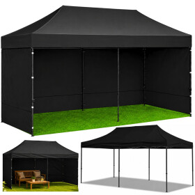 Mamido Skladací párty stan 3 × 6 m čierny