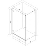 MEXEN/S - Lunar-B L sprchový kút dvere krídlové ľavá 95 x 90, transparent, ružové zlato 832L-095-090-60-00-L