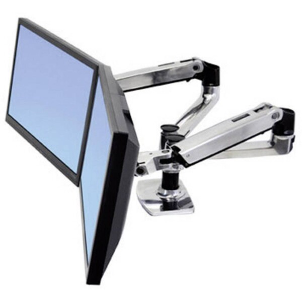 Ergotron LX Dual Arm Side by Side Desk Mount 2-násobný stolový držiak monitoru 38,1 cm (15) - 68,6 cm (27) výškovo nastaviteľný, otočný, sklápajúci, nakláňací; 45-245-026