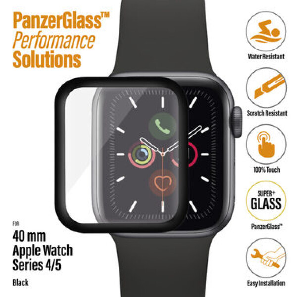 PanzerGlass Curved Glass Tvrdené sklo pre Apple Watch 4, 5, 6 a SE (40mm) čierna (5711724020162)