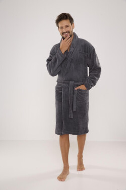 Pánsky župan De Lafense 811 Plush M-2XL šedá XL