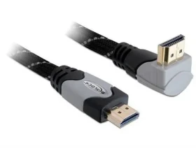 DeLock / HDMI kábel s Ethernetom / lomený 90 ° / 5 m / 4K / pozlátené konektory (83077)