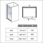 H K - Sprchové dvere jednokrídlové BLACK SAFIR D1 100, 98,7-101,7x 200 cm SE-BLACKSAFIRD1100SET