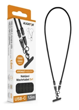 Aligator Dátový kábel Machrkabel 3A 60W / USB-C/USB-C / čierny (DATKP69)