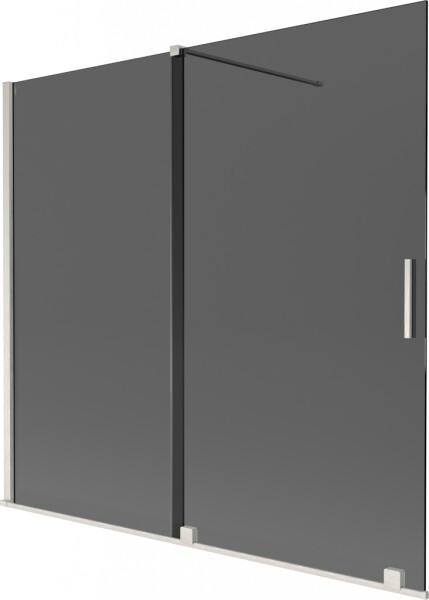 MEXEN/S - Velár dvojkrídlová posuvná vaňová zástena 170 x 150, grafit, nikel kartáčovaný 896-170-000-41-97
