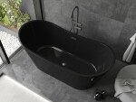 MEXEN/S - Montana vaňa voľne stojaca 170 x 80, čierna, sifón a prepad grafit kartáčovaná 52011708070-66