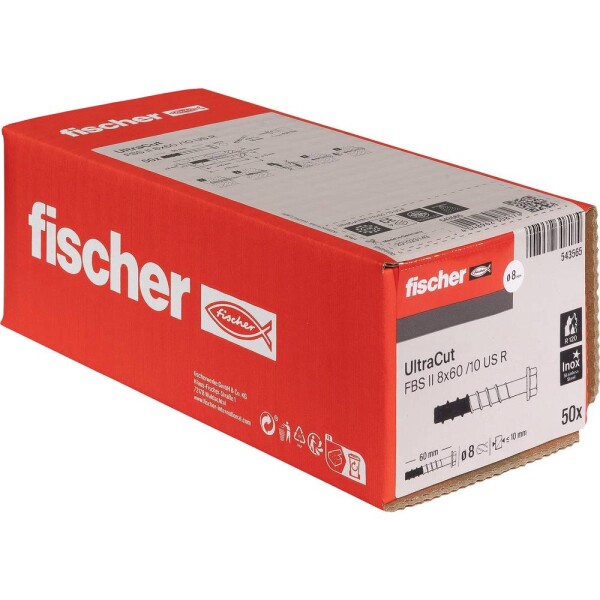 Fischer 543565 FBS II 8x60 10/- US A4 Concrete screw 50 ks; 543565