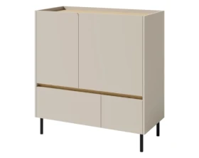 Komoda so zásuvkami Lucky, 95 cm, pieskovo béžová/olejovaný dub%