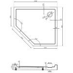 MEXEN - Flow+ päťboká sprchová vanička pravá 100 x 90, čierna mat 46P709010RH