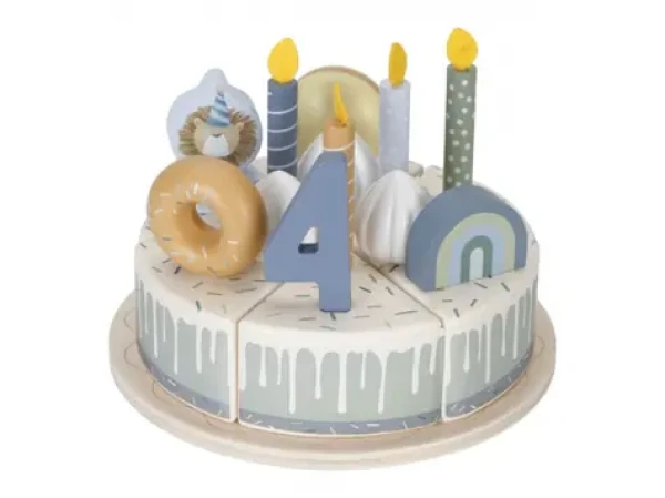 Little Dutch Narodeninovú tortu 26 dielov drevený Blue