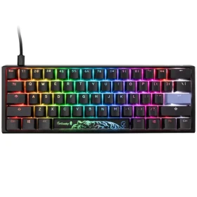 Ducky One 3 Classic Mini Cherry MX-Silent-Red čierna / herná klávesnica / podsvietená / mechanická / drôtová USB-C / US (DKON2161ST-SUSPDCLAWSC1)