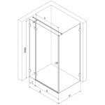 MEXEN/S - Lunar T sprchovací kút dvere krídlové ľavá 130 x 110, transparent, grafit kartáčovaná 834T-130-110-66-00-L