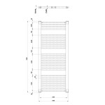 AQUALINE - DIRECT vykurovacie teleso s bočným pripojením 600x1320, čierna mat ILR36B