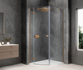 POLYSAN - GLOBE COPPER MATT štvrťkruhová sprchová zástena 800x900, číre sklo, ľavá GB2890LPG